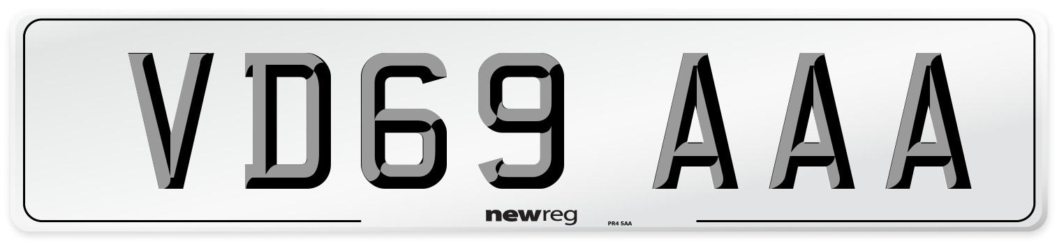 VD69 AAA Number Plate from New Reg
